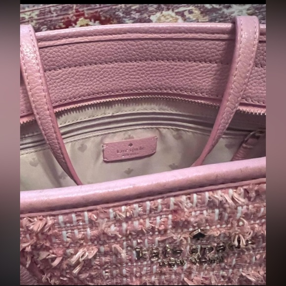 Kate Spade pink tweed tote - Picture 3 of 5